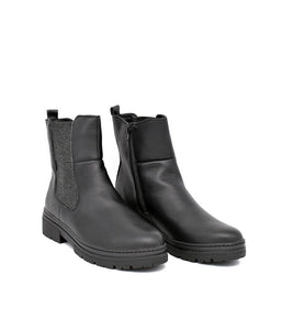 Jana Fashionable Wide Fit Black Ankle Boots